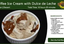 Coffee Ice Cream with Dulce de Leche Recipe Card