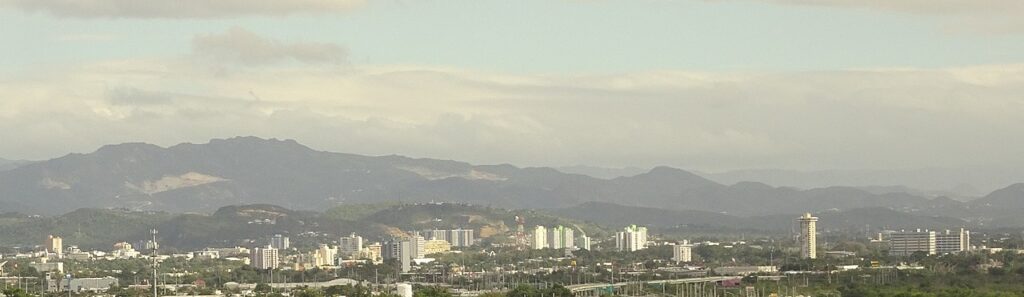 City of Ponce, Puerto Rico, viewed from the Ponce Holiday Inn Hotel, looking east