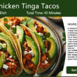 Spicy Chicken Tinga Tacos with Avocado and Lime on a Plate
